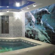 Mosaic pool decoration: fashion or style