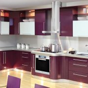 What to choose wallpapers for purple kitchen