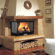 Facing the fireplace: we select the material and make