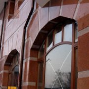 Facing of facades with granite and granite slabs