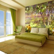 Photowall-paper in an interior of a bedroom: how to choose correctly