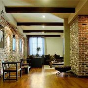 Brick cladding design in the interior