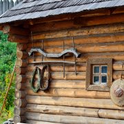 A wooden wall, as part of green housing - we build a house of wood ourselves