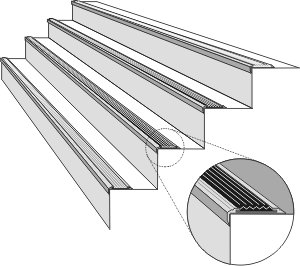 Corner aluminum profile with rubber insert