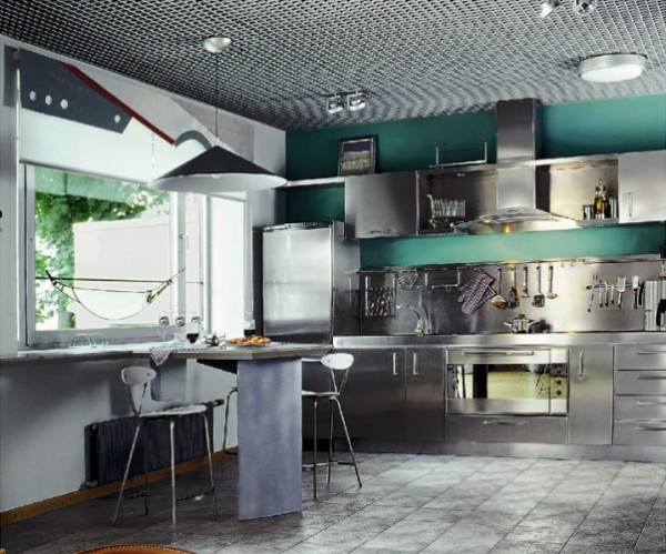 Techno style kitchen design