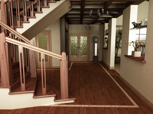 Wood finishes for ceilings, stairs and floors