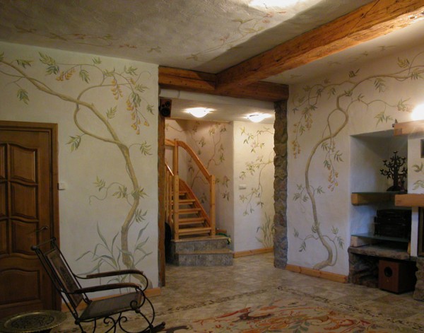 Hand painted in the interior of the basement