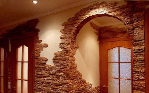 Finishing radius walls with decorative stone