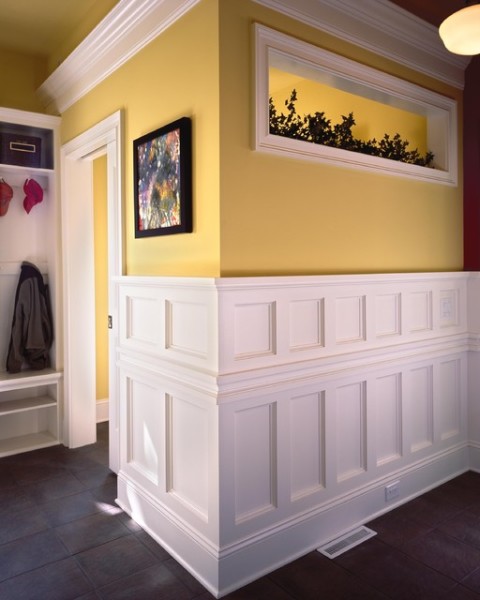 Wood panels in the hallway