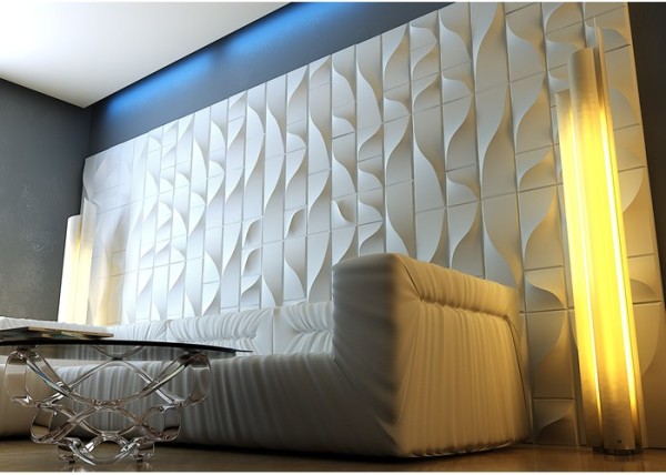 Plaster 3d panels in a design solution