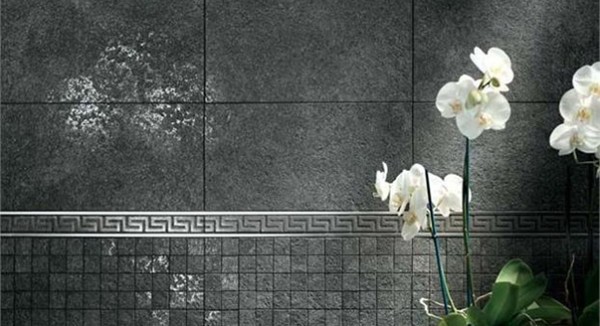 How does an orchid look on a marvelous porcelain tile background?