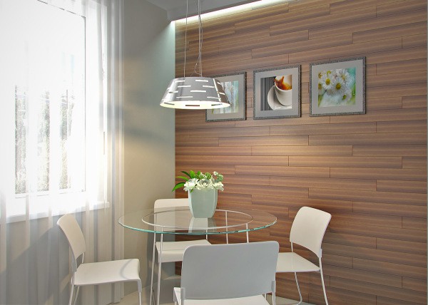 Wall paneling in the kitchen: laminate