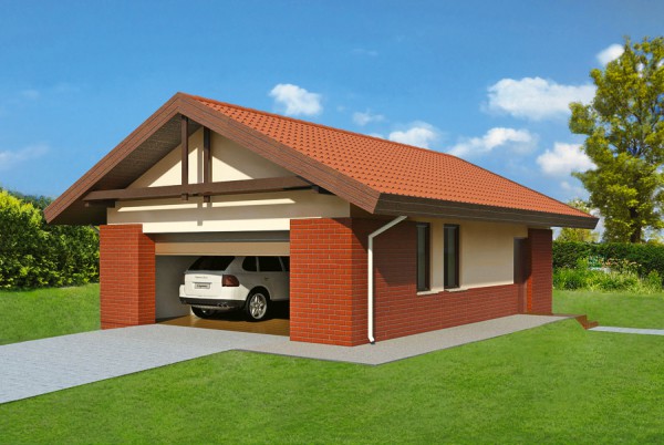 Cladding brick garage