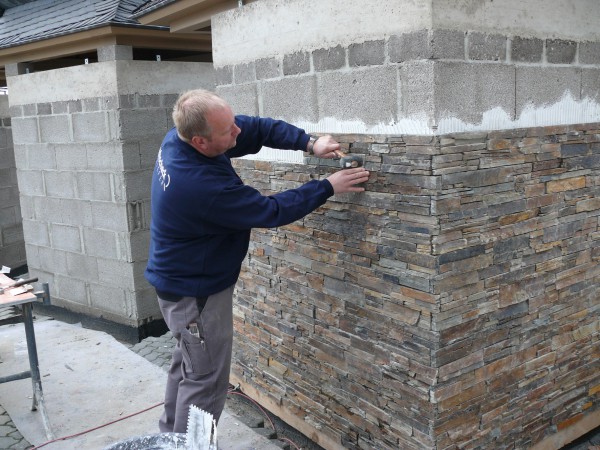 Glue stone installation