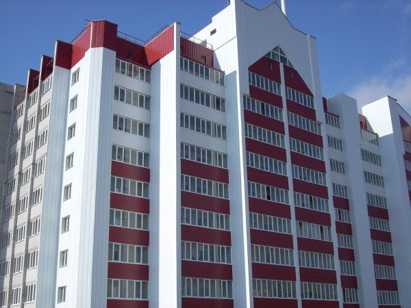 Linear panels in the cladding of a multi-storey building