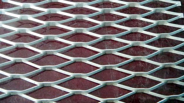 In the photo, the metal mesh plaster with a perforated mesh and galvanized coating