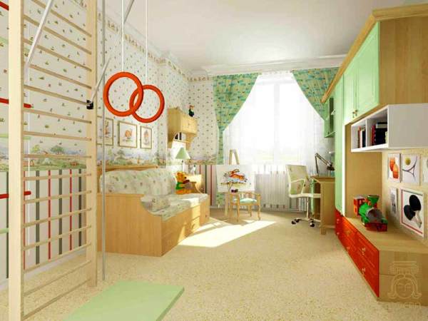 Children's bedroom in bright colors