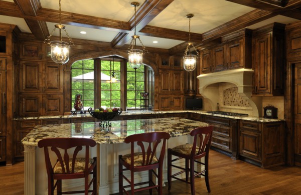 Pictured, gothic style kitchen