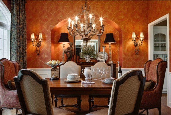 Victorian Gothic Dining Room in Orange