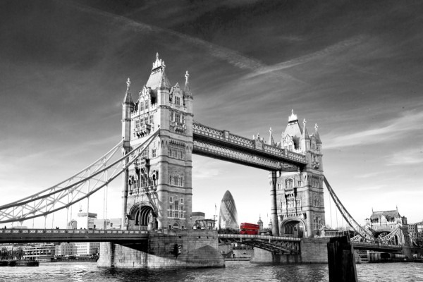 Tower Bridge in black and white