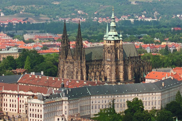 Czech Prague Castle with St. Vitus Cathedral in the center