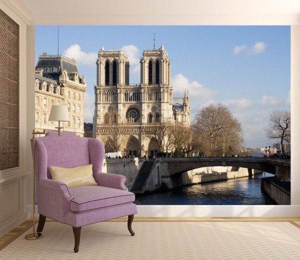 Wall mural with the image of Notre Dame Cathedral