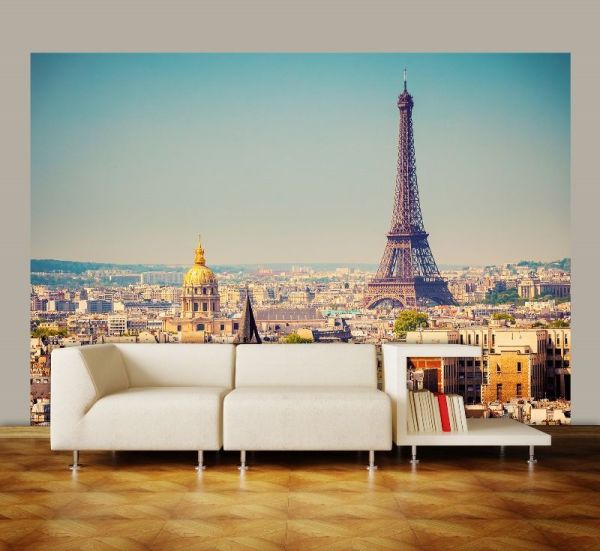 Wall mural with panoramic view of Paris