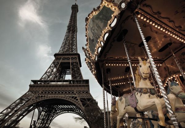 Carousel in a Paris amusement park