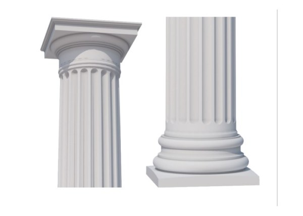 Round column with flutes