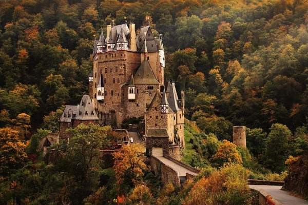 German Eltz Castle surrounded by forests