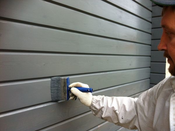 Painting a timber wall