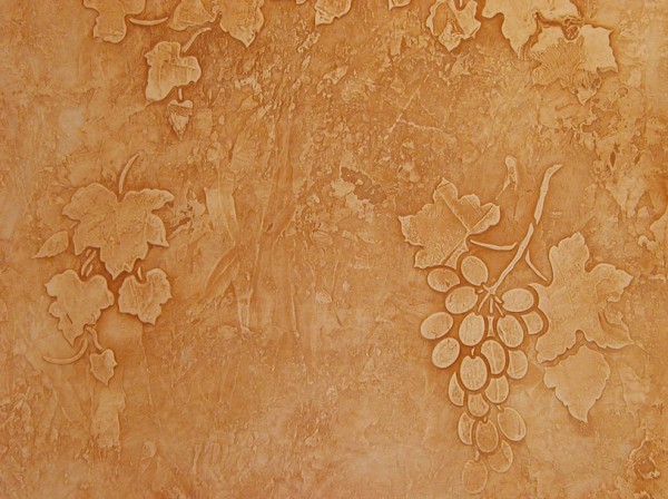 Sgraffito plaster, pattern using a stencil