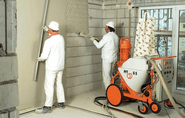 Video plastering machine