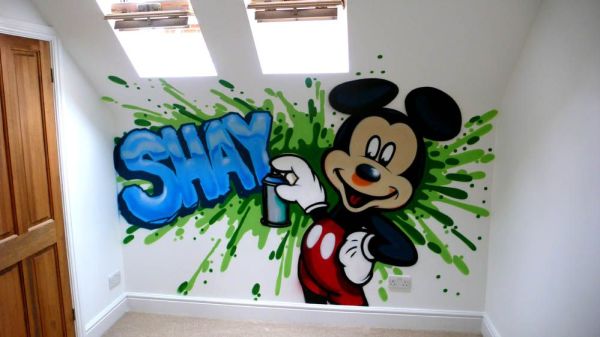 Graffiti mural for kids room