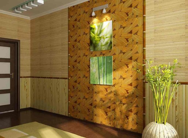 Wallpaper from natural plant materials