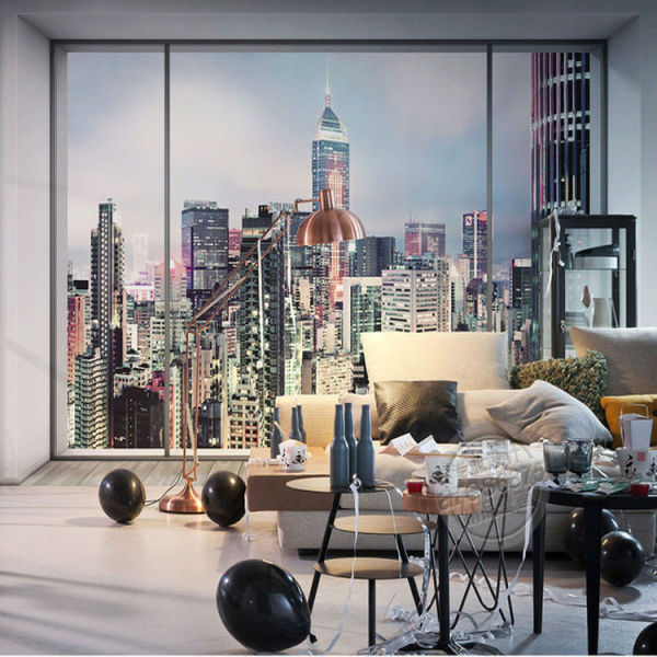 Framed your photo wallpaper in the form of a panoramic window, you will feel like a resident of vibrant New York