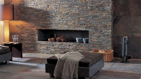 Decorative stone cladding tile