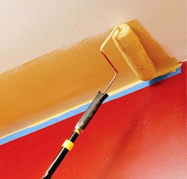 Paint the ceiling with a roller