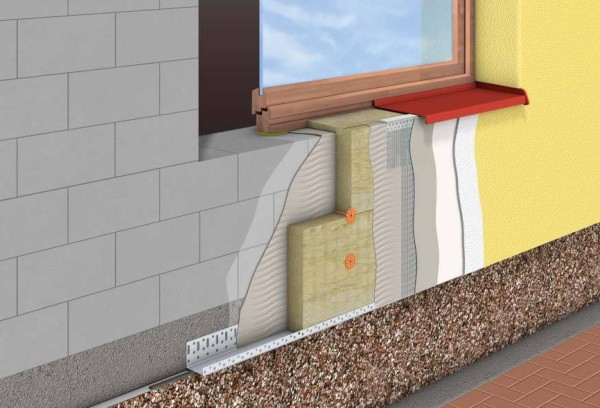 Window sill insulation scheme