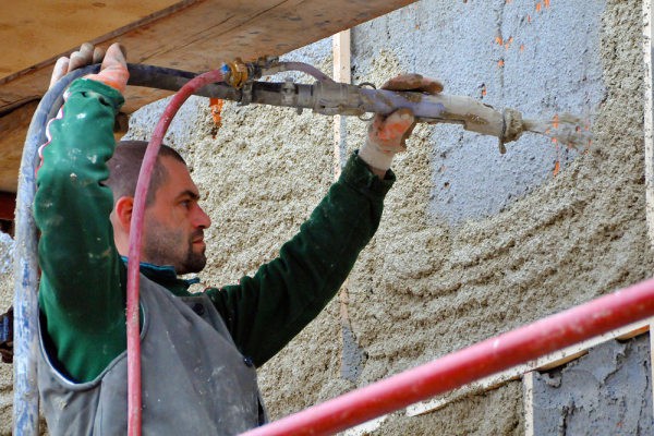 Mechanized application of structural plaster