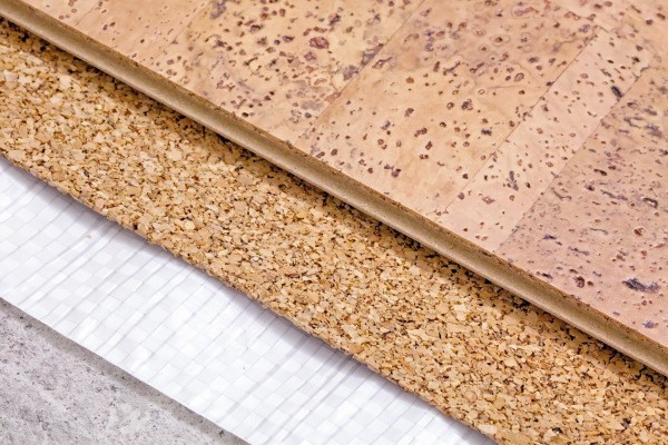 Cork panel and backing. The combination of the same materials, even better affects the overall service life of the coating