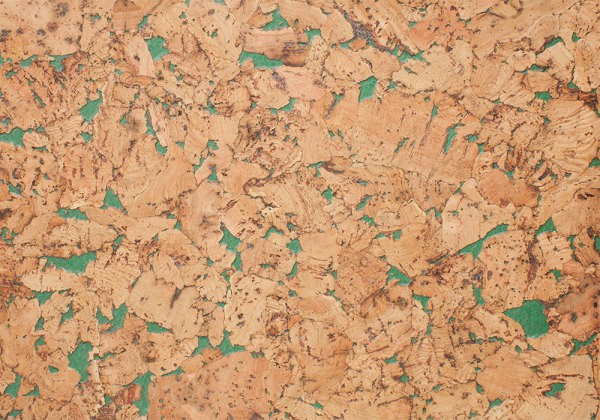 Cork with a splash of green. The effect of transparency of the coating is very often used by modern designers.