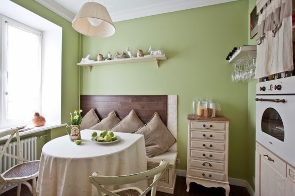 Another typical kitchen of small sizes, decorated in the style of French Provence