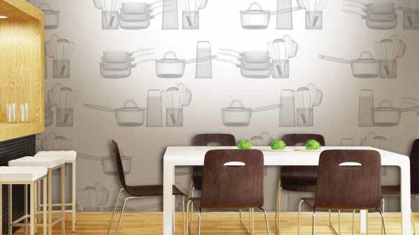 Kitchen themed wallpaper