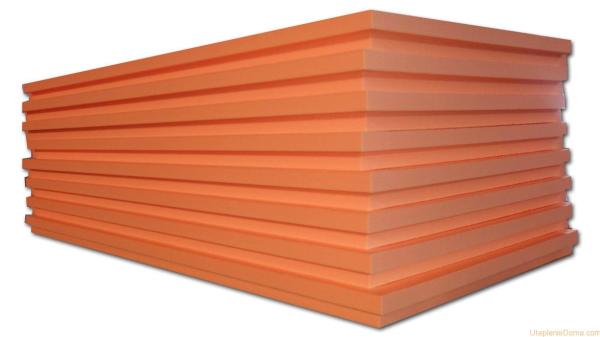 Foam plates with orange color characteristic of the material