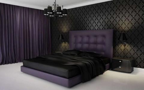 The black color of the walls in the bedroom