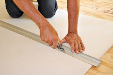 Drywall for lining wooden walls, must be cut in advance into the necessary pieces