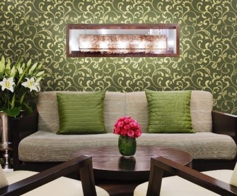 Using fabric wallpaper