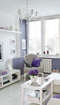 Room decoration in cold colors