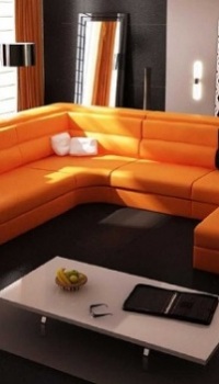 Orange living room furniture